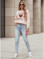 Dámské džínové kalhoty slim fit střihu s pruhem modré Dstreet model 21988267 - FashionStreet