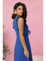 315-8 EMILY plisované šaty s volánmi a výstrihom - farba CHABRIEL 315-8 EMILY plisované šaty s volánmi a výstrihom - farba CHABRIEL