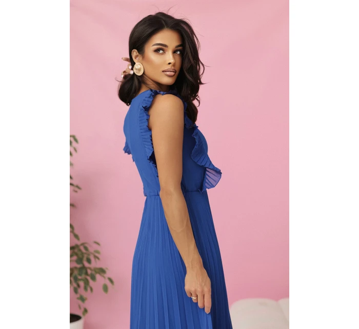 315-8 EMILY plisované šaty s volánmi a výstrihom - farba CHABRIEL 315-8 EMILY plisované šaty s volánmi a výstrihom - farba CHABRIEL