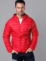 Pánska prešívaná bunda s kapucňou červená (HM112-5)