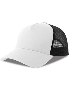 Atlantis Headwear Rapper Cotton-S 5-panelová truckerová čiapka 33.0260 biela/čierna