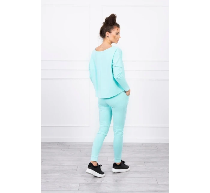 Súprava s oversize blúzkou mint