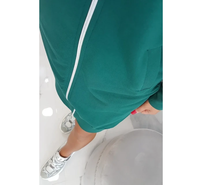 Mikina s kapucňou tmavo zelená