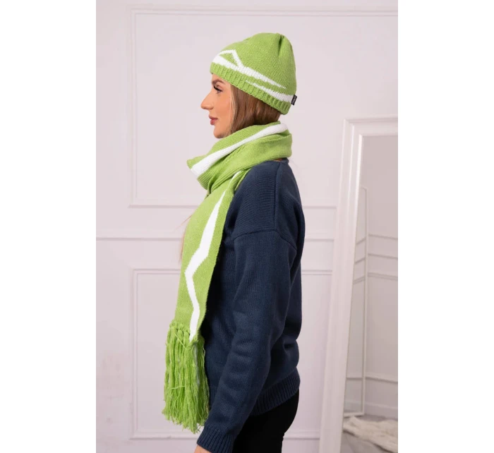 Dámská souprava se šátkem pistácie model 18752571 - K-Fashion Dámská souprava se šátkem pistácie model 18752571 - K-Fashion