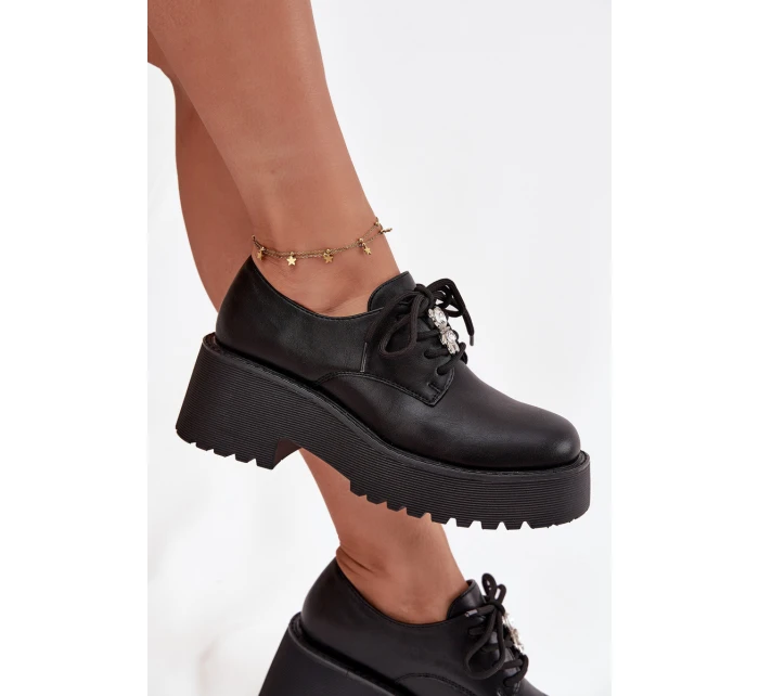 Dámské polobotky s přezkou ekokůže černé model 21714769 - Boto Dámské polobotky s přezkou ekokůže černé model 21714769 - Boto