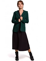 B180 Blejzer s kapucňou z bavlneného úpletu - tmavo zelený