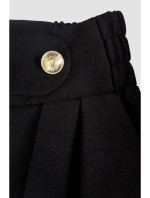 B252 Široké kalhoty s ozdobnými knoflíky - černé