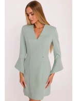 M876 Šaty so širokými manžetami - mentolové M876 Šaty so širokými manžetami - mentolové