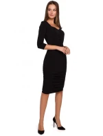 model 18002429 Pletené šaty s mašlemi černé - Makover
