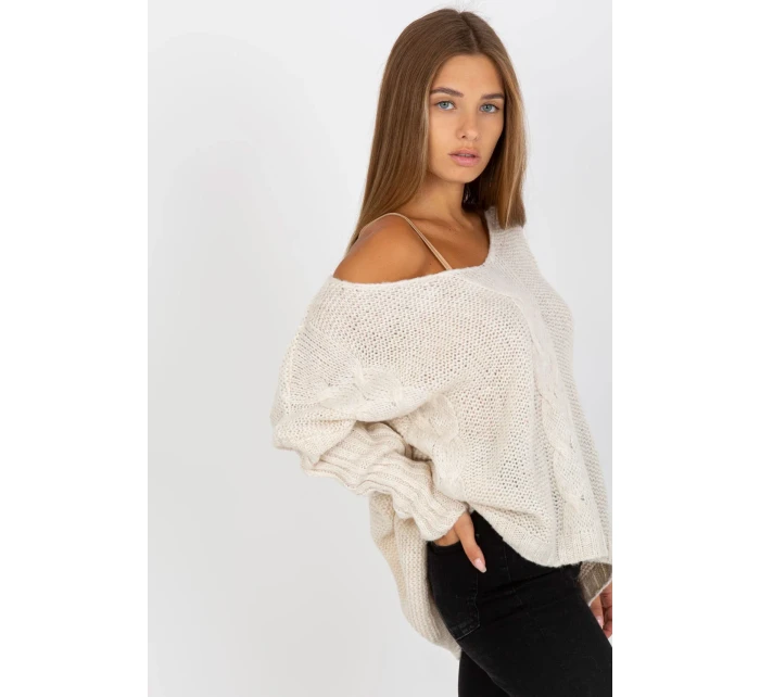 Dámsky sveter Model TW-SW-BI-M903.33X Ecru - Och Bella
