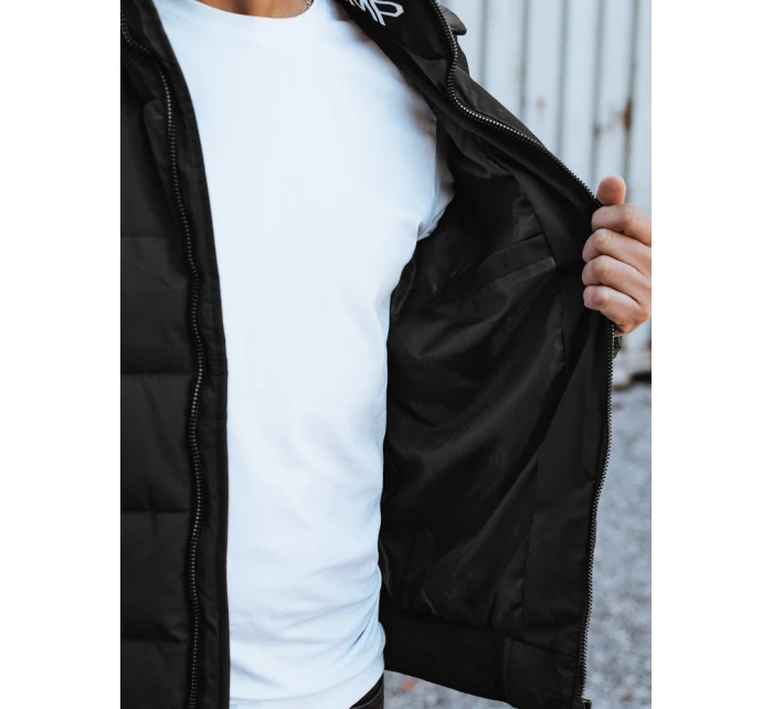 Pánská prošívaná zimní bunda s kapucí černá Dstreet model 21981098 - FashionStreet