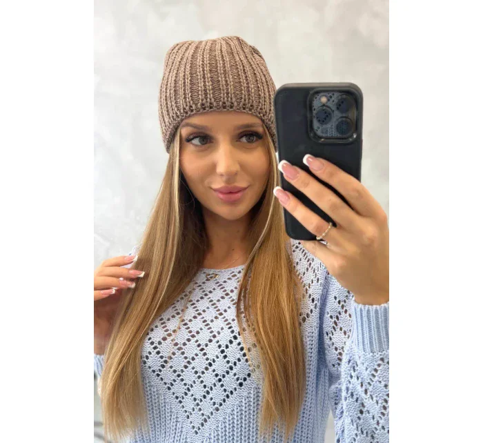 Dámská čepice Rebeka model 18751917 mocca - K-Fashion Dámská čepice Rebeka model 18751917 mocca - K-Fashion