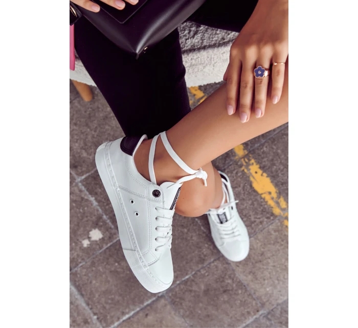 Kožené tenisky Big Star model 21580472 bílé a Černá - Big Star Shoes Kožené tenisky Big Star model 21580472 bílé a Černá - Big Star Shoes