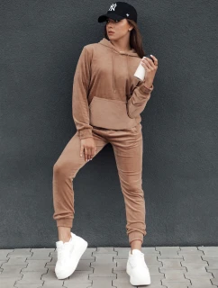 Dámsky velúrový set RELAX FIT svetlohnedý FashionStreet AY1070