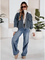 Zimní džínová bunda s kožešinou modrá FashionStreet TY5160