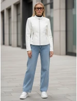 Kurtka skórzana damska biała model 22016683 - FashionStreet Kurtka skórzana damska biała model 22016683 - FashionStreet