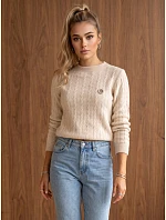 Sweter damski z beżowy model 22554759 - FashionStreet Sweter damski z beżowy model 22554759 - FashionStreet