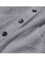 Krátky šedý prehoz cez oblečenie typu alpaka na gombíky (537)