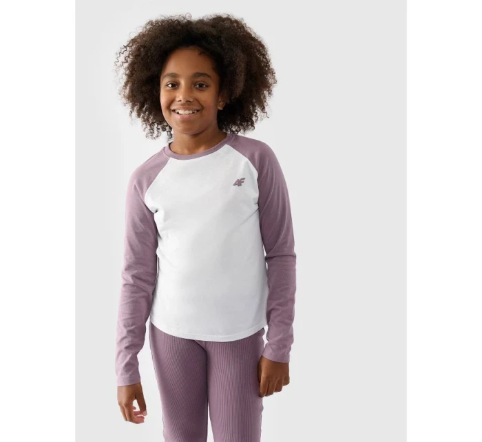 Dievčenské nohavice Regular Plain Sleeve Long Sleeve 4F Junior 4FJWAW24TLONF291-51S Dievčenské nohavice Regular Plain Sleeve Long Sleeve 4F Junior 4FJWAW24TLONF291-51S