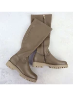 Dámske topánky na platforme khaki Potocki 25-12729