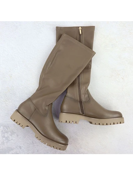 Dámské boty na platformě khaki model 22317964 - Potocki Dámské boty na platformě khaki model 22317964 - Potocki