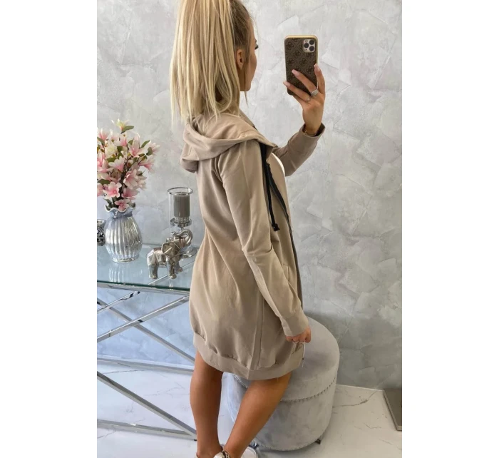 Mikina s kapucňou tmavo béžová Mikina s kapucňou tmavo béžová