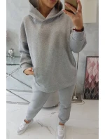 Zateplený set s mikinou s kapucňou šedý Zateplený set s mikinou s kapucňou šedý