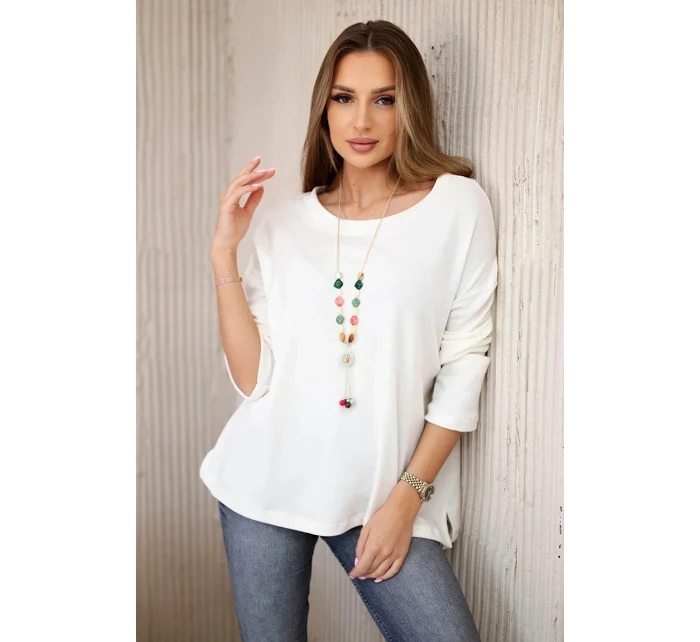 Blúzka s náhrdelníkom ecru Blúzka s náhrdelníkom ecru