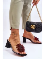 Módní pantofle na vysokém podpatku  Černá model 21617785 - S.Barski