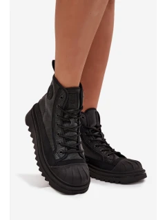 Dámske vysoké zateplené tenisky Big Star - čierne