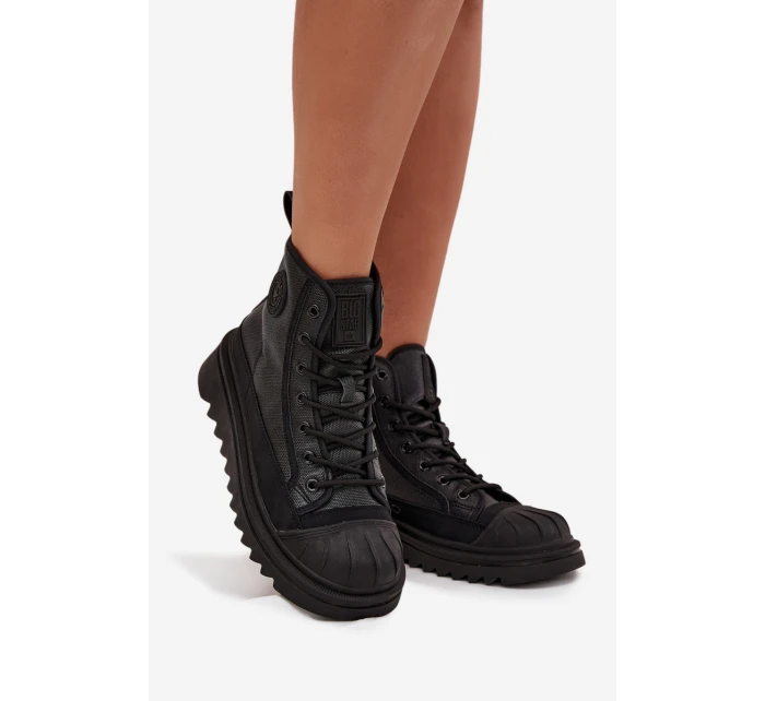 Dámske vysoké zateplené tenisky Big Star - čierne Dámske vysoké zateplené tenisky Big Star - čierne