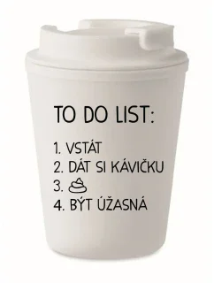 TO DO LIST: BE AMAZING - biely termohrnček 300 ml