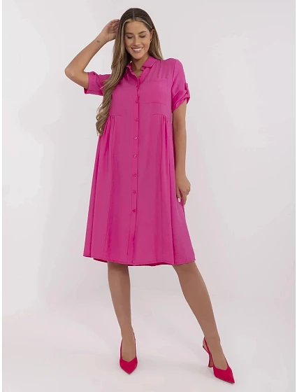 Dámske šaty MI SK A2275.09 vo farbe fuchsiovej – FPrice Dámske šaty MI SK A2275.09 vo farbe fuchsiovej – FPrice