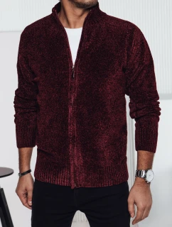 Pánský rozepínací svetr vínové barvy Dstreet model 21982393 - FashionStreet