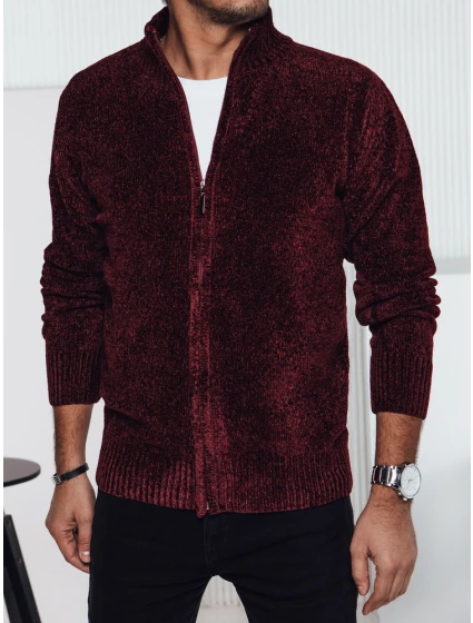 Pánsky bordový sveter bez gombíkov FashionStreet WX2233