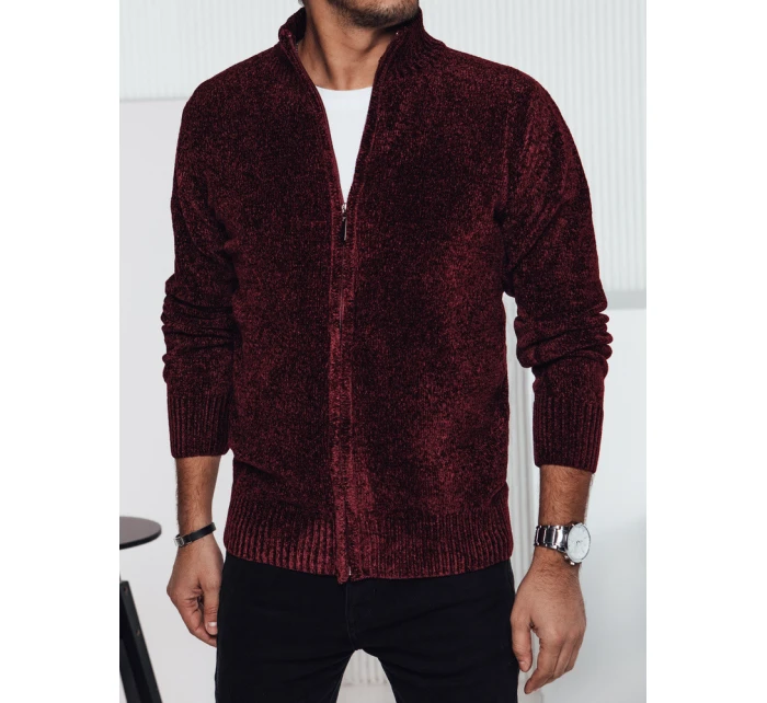 Pánsky bordový sveter bez gombíkov FashionStreet WX2233