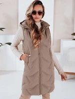 Dámska dlhá prešívaná vesta s kapucňou FashionStreet TY5098