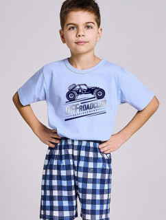 Chlapčenské pyžamo Owen blue s terénnym vozidlom