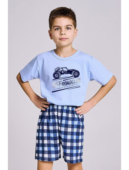 Chlapčenské pyžamo Owen blue s terénnym vozidlom