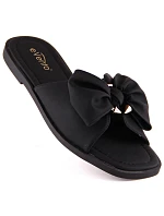 Dámské ploché žabky s mašlí černé eVento model 22096558