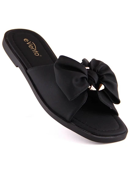 Dámské ploché žabky s mašlí černé eVento model 22096558