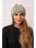 Čiapka s rolovaním Klara K311 zelená+hnedá