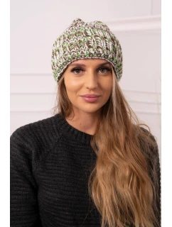 Čiapka s rolovaním Klara K311 zelená+hnedá