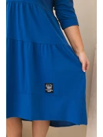 Dámske Plus veľkosť bavlnená sukňa s volánikmi a volánové rukávy Khabra