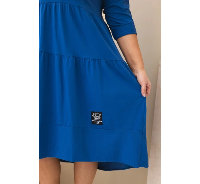 Dámske Plus veľkosť bavlnená sukňa s volánikmi a volánové rukávy Khabra