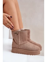 Wysokie Śniegowce Damskie Na Platformie Big Star OO274A097 Beżowe Wysokie Śniegowce Damskie Na Platformie Big Star OO274A097 Beżowe