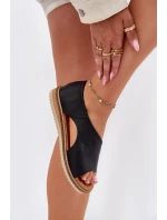 Kožené dámské sandály model 21698416 černé - Artiker