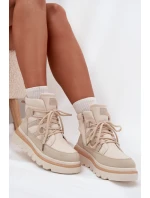 Damskie Botki Trapery Na Platformie Jasnobeżowe Liorae Damskie Botki Trapery Na Platformie Jasnobeżowe Liorae