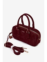 Malá bordová kabelka typu kufřík z eko semiše model 22111524 - Flora&Co