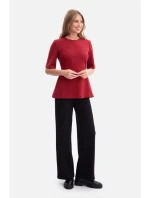 model 21379914 Pletený top s peplum bordó - BeWear